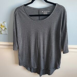 Gray Striped Women's Top Jegging T